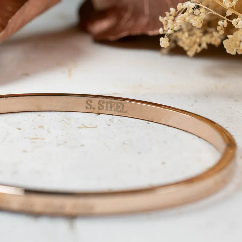 Bracelet "Amour de ma vie", fête des mères en acier inoxydable rose gold
