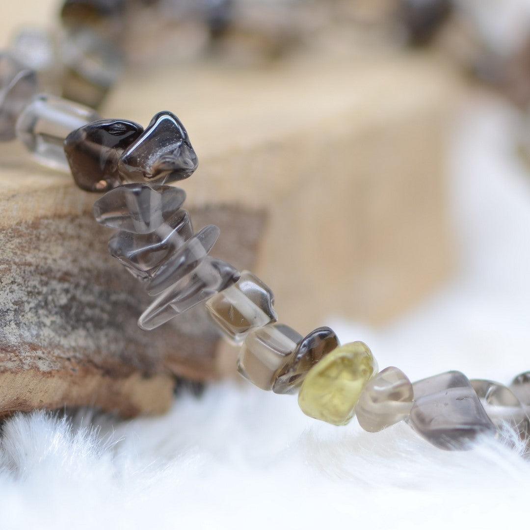 Bracelet "Lucidité" en Quartz Fumé Chip - lespierresdubienetre