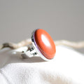 Bague "Protecteur" Ovale en Jaspe rouge (réglable)