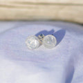 Boucles d'oreilles "Amplificateur" en Quartz Brisé (Cristal de Roche) (Argent 925)