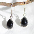 Boucles d'oreilles "Force mentale" en Agate noire (Onyx) Goutte (Argent 925)