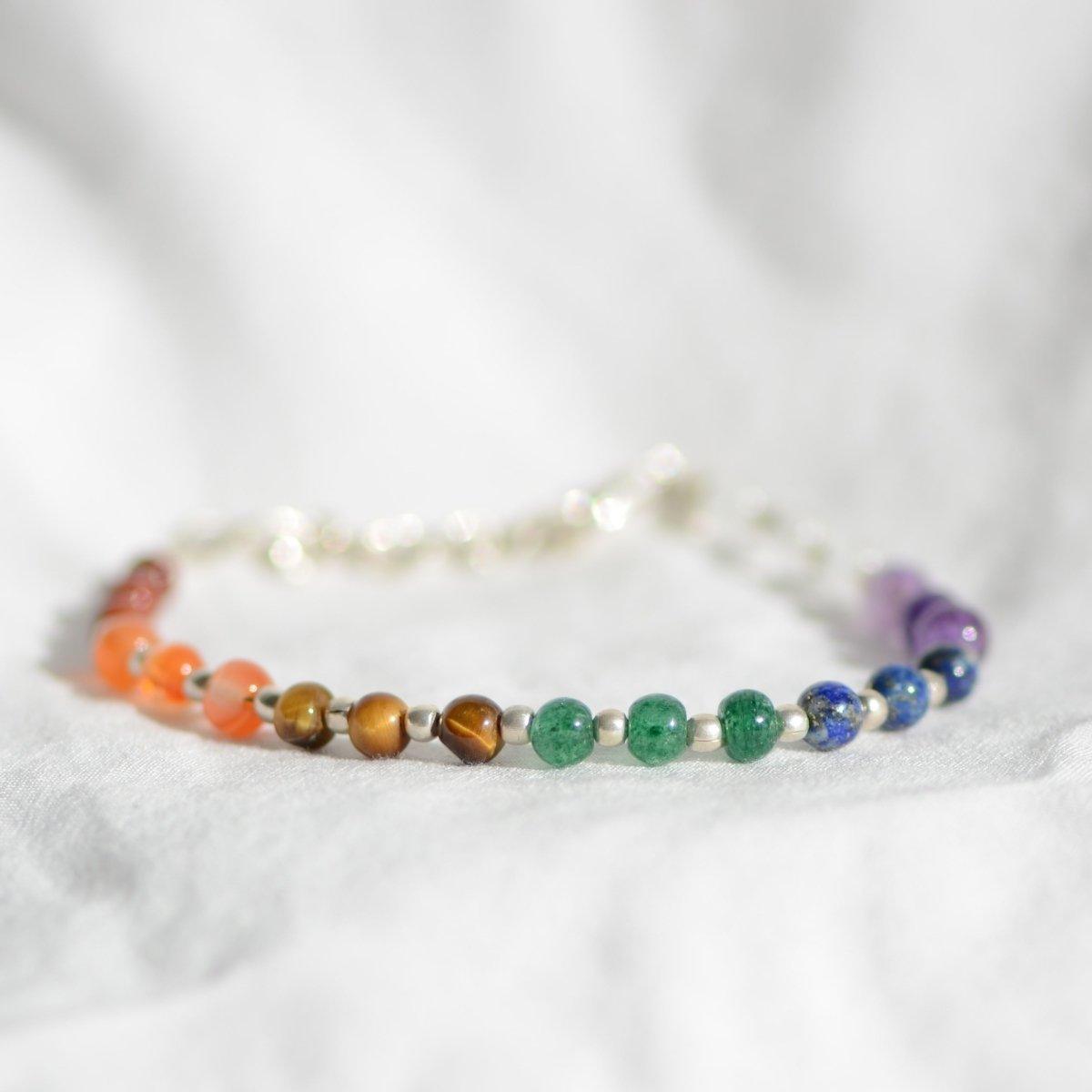 Bracelet "Accord des 7 Chakras" Argenté - lespierresdubienetre