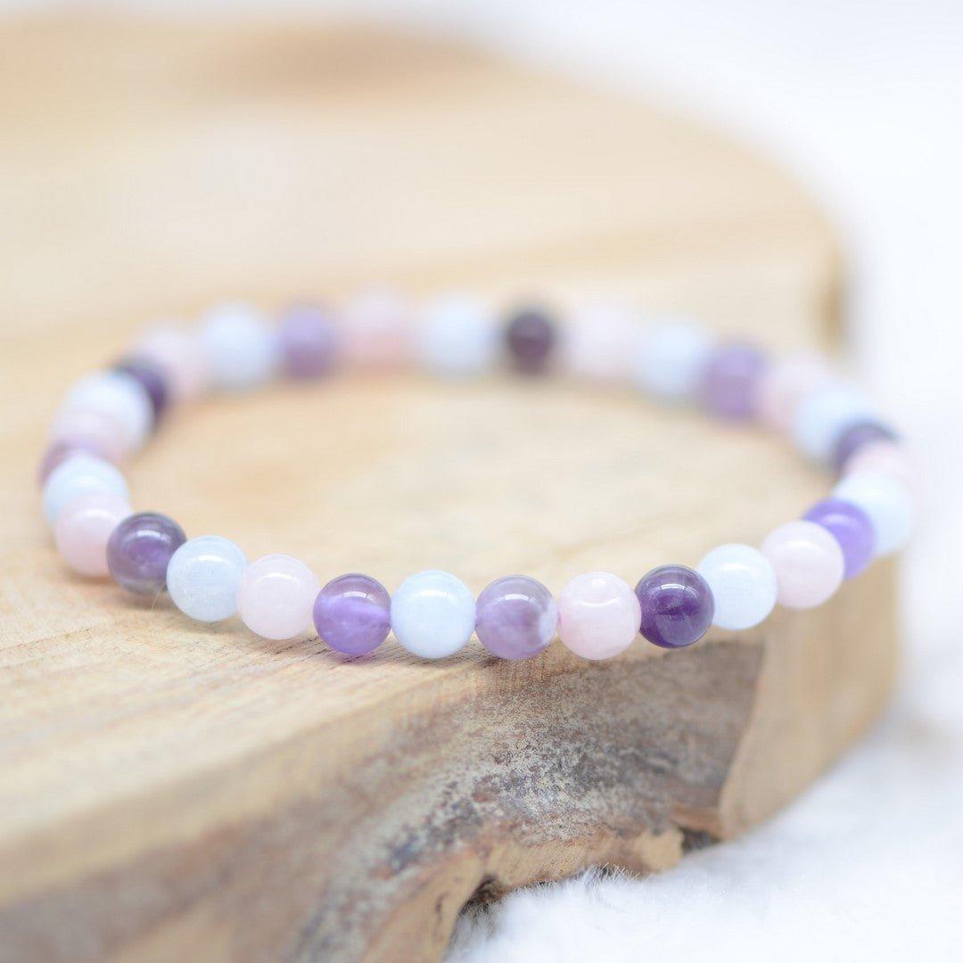 Bracelet Délicat En Argent Sterling & Pierres - Aigue-marine, Morganite, Quartz Rose, Perle - Neuf Avec étiquettes