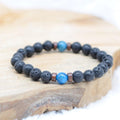 Bracelet "Motivation & Reconstruction" en Apatite & Pierre de Lave Homme