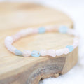 Bracelet roulé "Attirance" en Morganite & Aigue-Marine