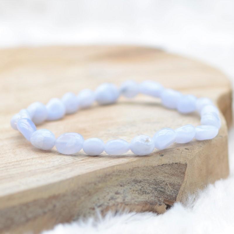 Bracelet roulé "Communication" en Calcédoine - lespierresdubienetre