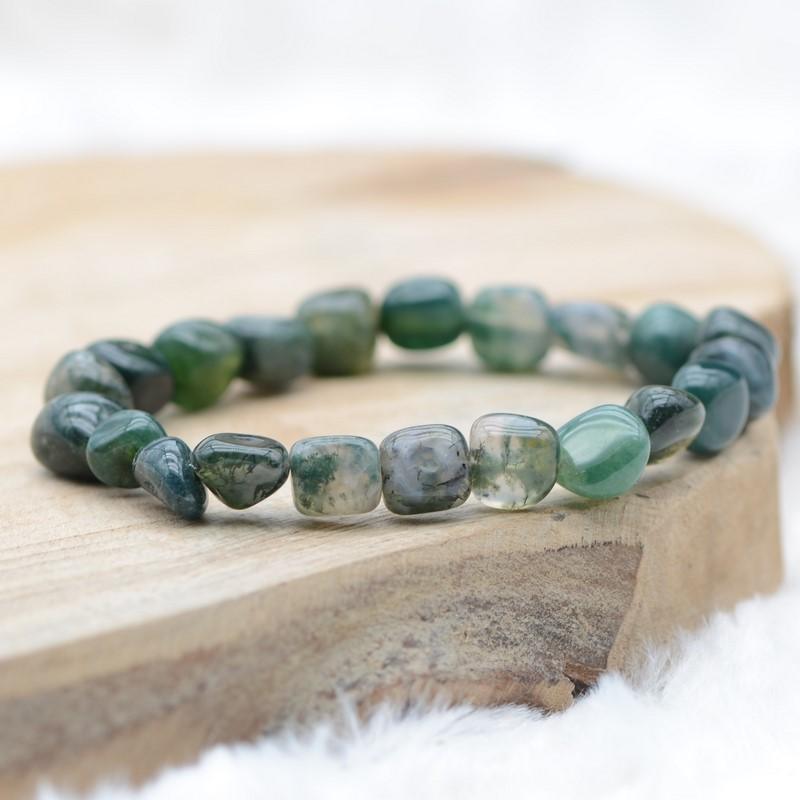 Bracelet roulé "Courage" en Agate Mousse - lespierresdubienetre