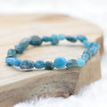 Bracelet roulé "Motivation" en Apatite Bleue