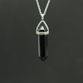 Pendentif "Force Mentale" Pointe en Agate Noire