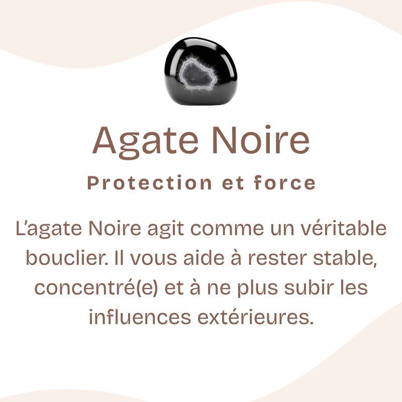 Boucles d'oreilles "Force mentale" en Agate noire (Onyx) Goutte (Argent 925)