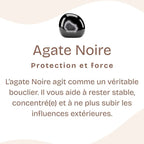 Boucles d'oreilles "Force mentale" en Agate noire (Onyx) Goutte (Argent 925)