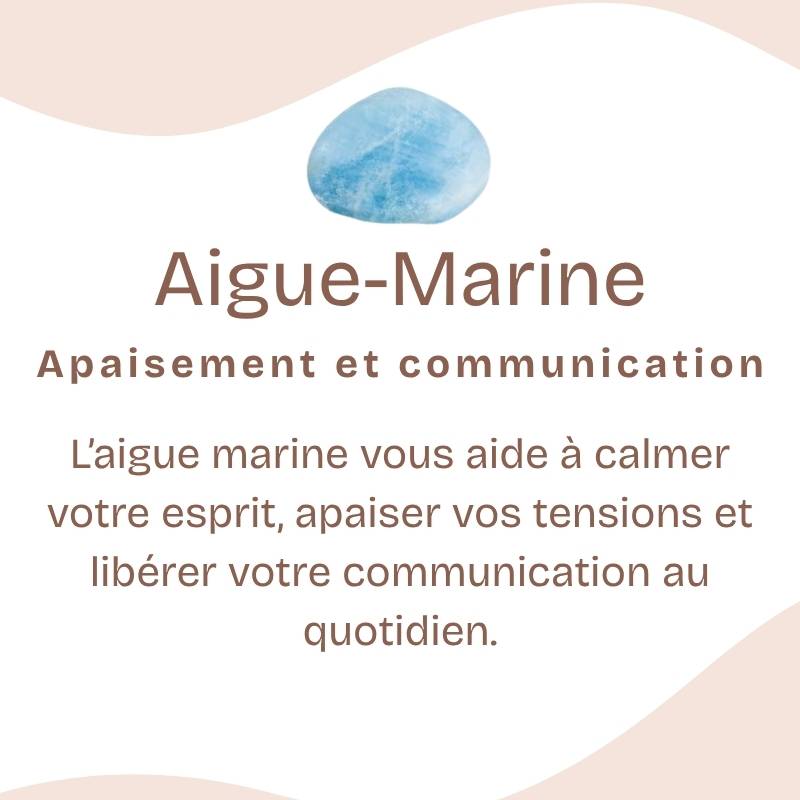 Bracelet "Bonheur" en Aigue Marine & Feuille Argent 925 - Pièce de Bijouterie -