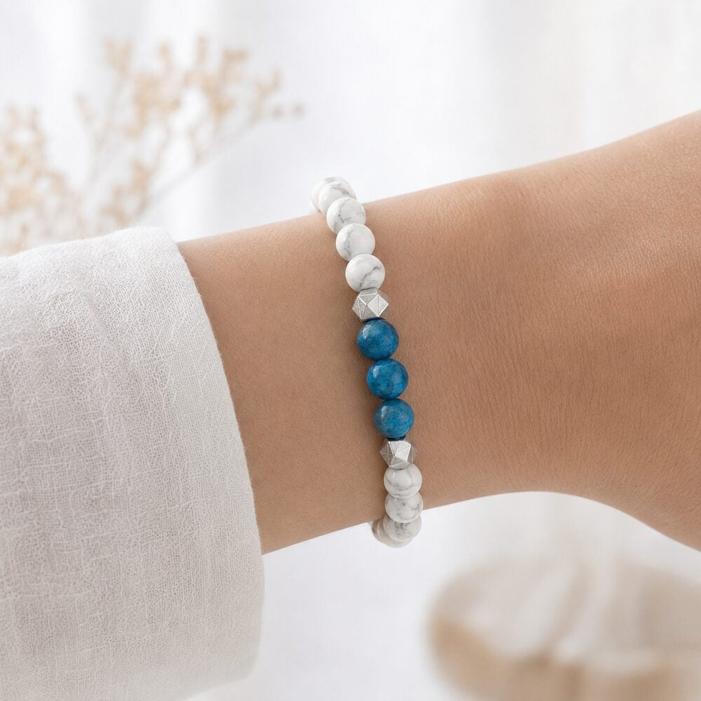 Bracelet "Minceur" En Apatite et Howlite
