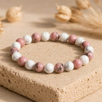 Bracelet "Ménopause" Mix en Rhodonite & Howlite