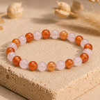 Bracelet "Fertilité" Mix en Cornaline et Quartz Rose