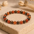 Bracelet "Porte Bonheur" Mix en Bronzite et Cornaline