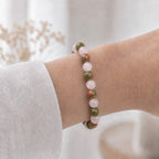 Bracelet "Fertilité" Mix en Quartz Rose & Unakite