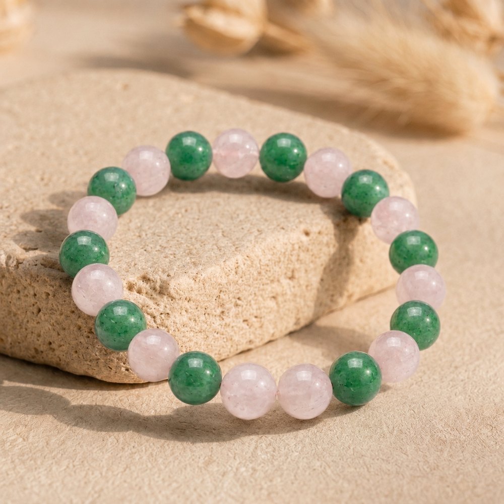 Bracelet "Bien-Être" Mix en Quartz Rose et Aventurine