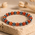 Bracelet "Anti-Fatigue" Mix en Cornaline & Hématite