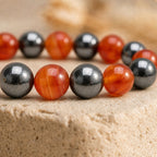 Bracelet "Anti-Fatigue" Mix en Cornaline & Hématite