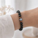 Bracelet "Protection & Reconstruction" en Labradorite & Pierre de Lave Homme