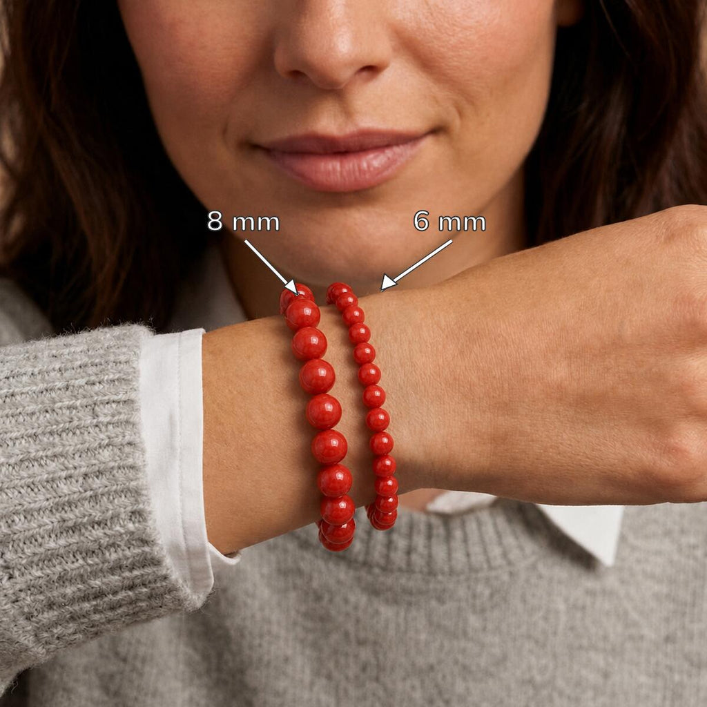 Bracelet "Intuition" en Corail Rouge