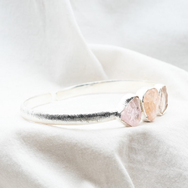 [EXTREMEMENT RARE] Bracelet en Morganite AAA Argent REF:M1