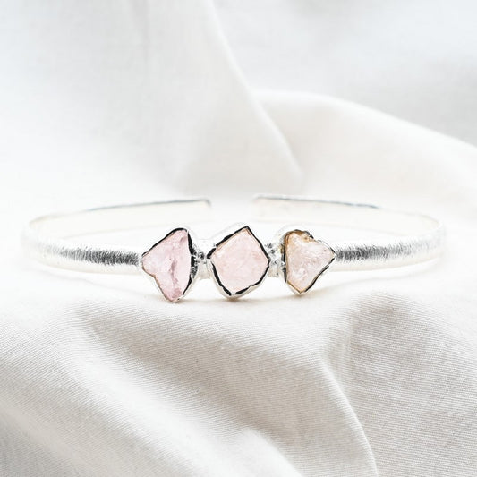 [EXTREMEMENT RARE] Bracelet en Morganite AAA Argent REF:M2