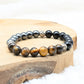 Bracelet "Protection Triple" en Hematite, Oeil-de-Tigre et Obsidienne Nouveau