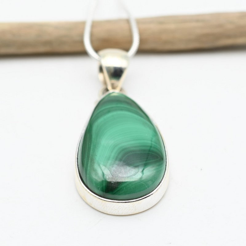 Pendentif "Paix" Malachite et Argent 925 : Mala2