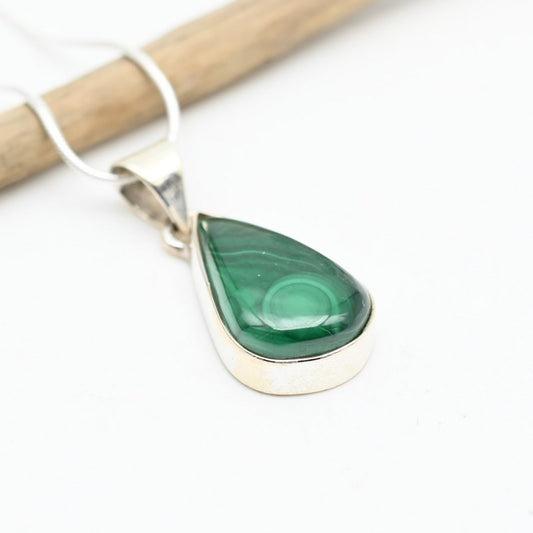 Pendentif "Paix" Malachite et Argent 925 : Mala7