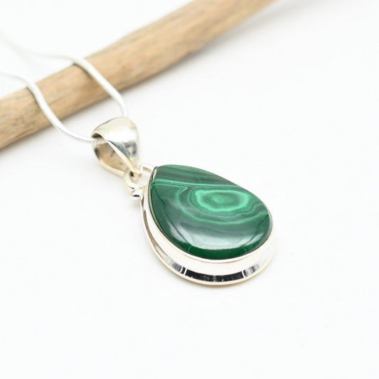 Pendentif "Paix" Malachite et Argent 925 : Mala8