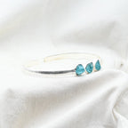 [MODÈLE UNIQUE] Bracelet "Motivation" en Apatite Bleue & Argent 925 - Pièce de Bijouterie - REF1