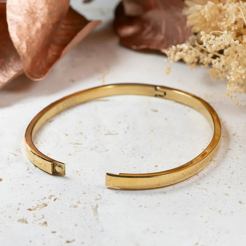 Bracelet "Amour de ma vie", fête des mères en acier inoxydable doré