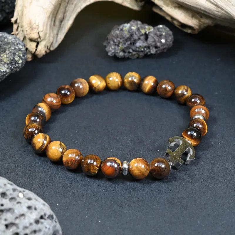 Bracelet Homme Œil de Tigre - Protection et Confiance Ancre