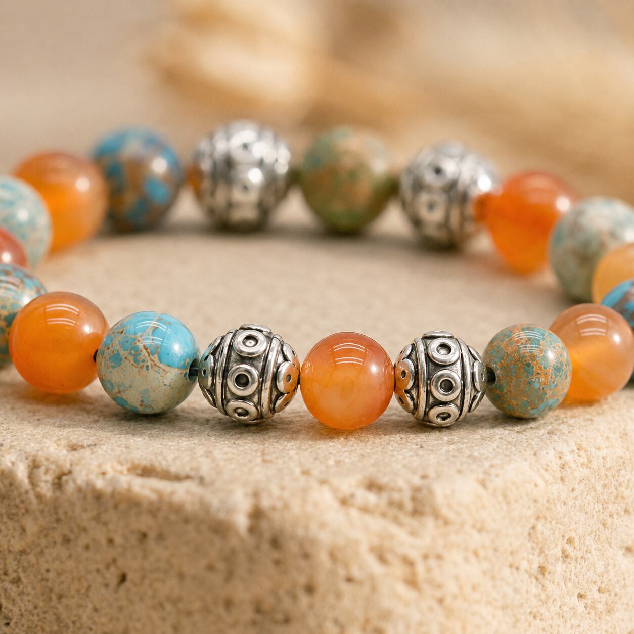 Bracelet "Bien-Être et Chance" en Régalite & Cornaline