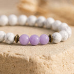 Bracelet "Grossesse" en Améthyste & Howlite dépolie