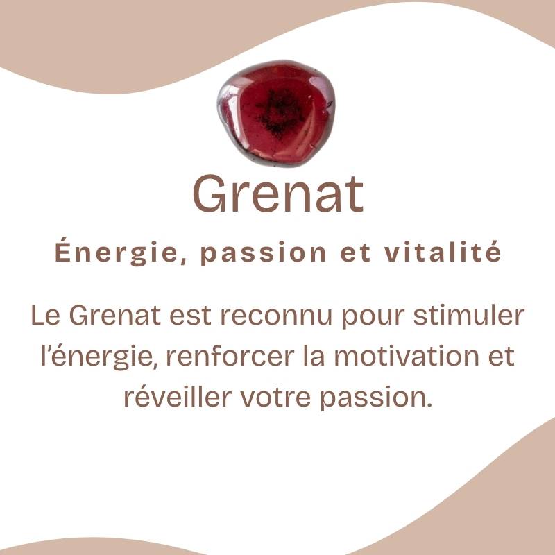 Bracelet roulé  "Assurance" en Grenat