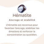 Bracelet roulé "Dissipation" en Hématite