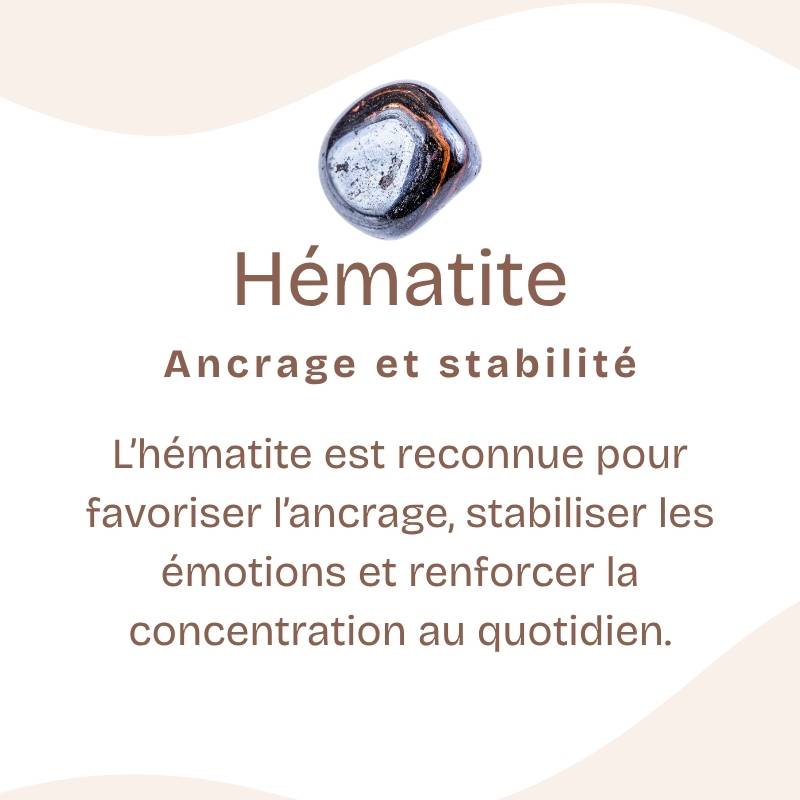 Bracelet Plaquettes losange "Dissipation" en Hématite