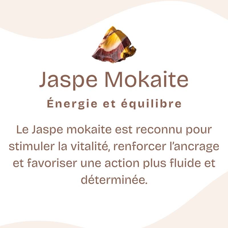 Bracelet roulé "Soulagement et Protection" en Jaspe Mokaïte