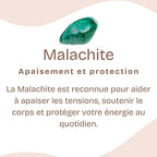 Bracelet "Paix" en Malachite à facettes