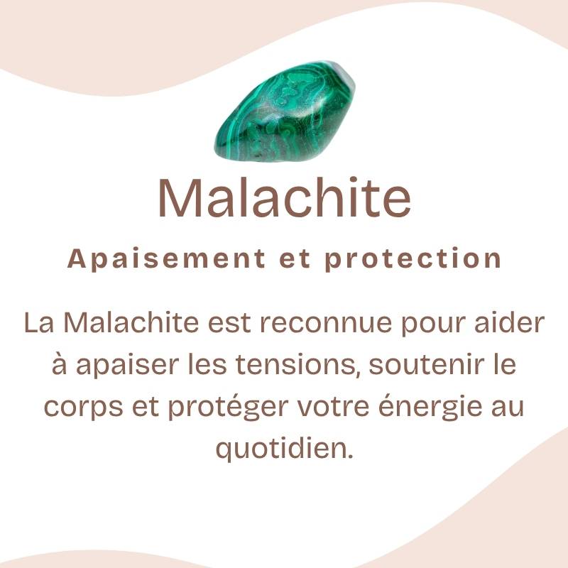 Bracelet roulé "Paix" en Malachite