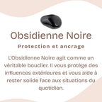 Bracelet roulé "Bouclier" en Obsidienne