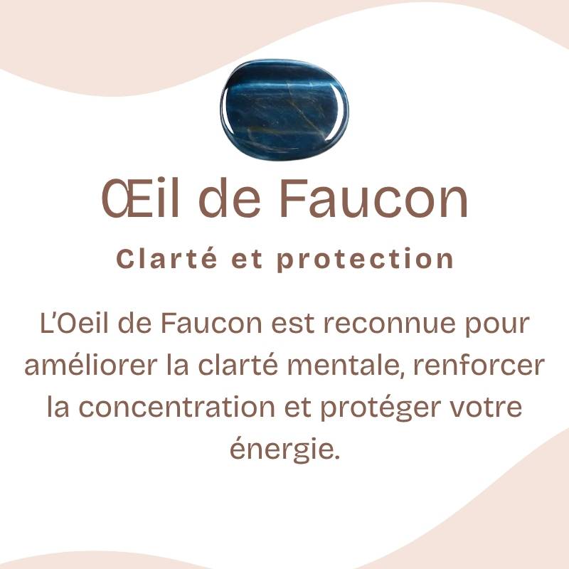Bracelet roulé "Calme et Protection" en Œil-de-Faucon