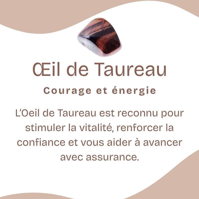 Bracelet roulé "Force" en Œil-de-Taureau