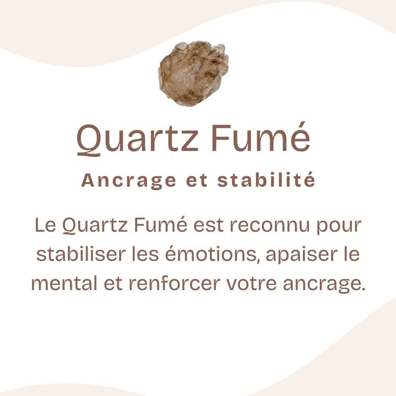 Bracelet "Lucidité" en Quartz Fumé (Coeur en Quartz)