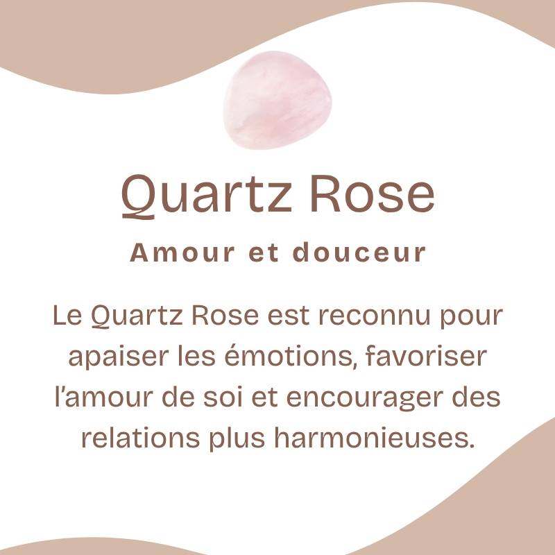 Porte-clés "Amour" en Quartz Rose