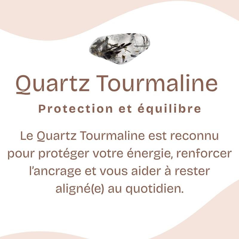 Bracelet roulé "Purification et Protection" en Quartz & Tourmaline Noire