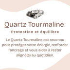 Pierre roulée "Purification et Protection" en Cristal de Roche Tourmaline (Quartz Tourmaline) (Lot de 2 pièces)